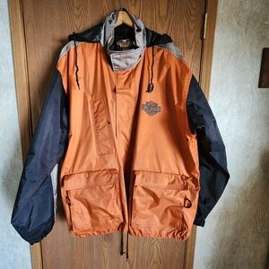 Harley-Davidson Men's Orange and Black Jacket